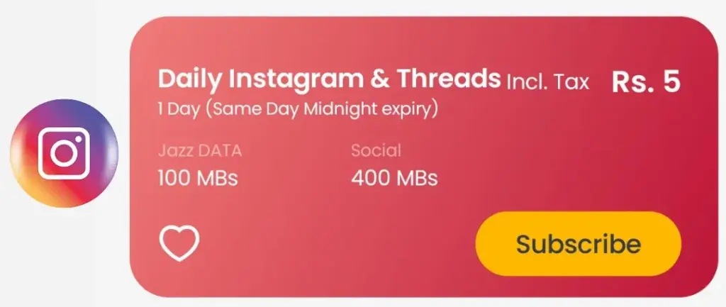 Jazz Instagram Packages Info With Code 2 Jazz 1 Day Instgram Packages