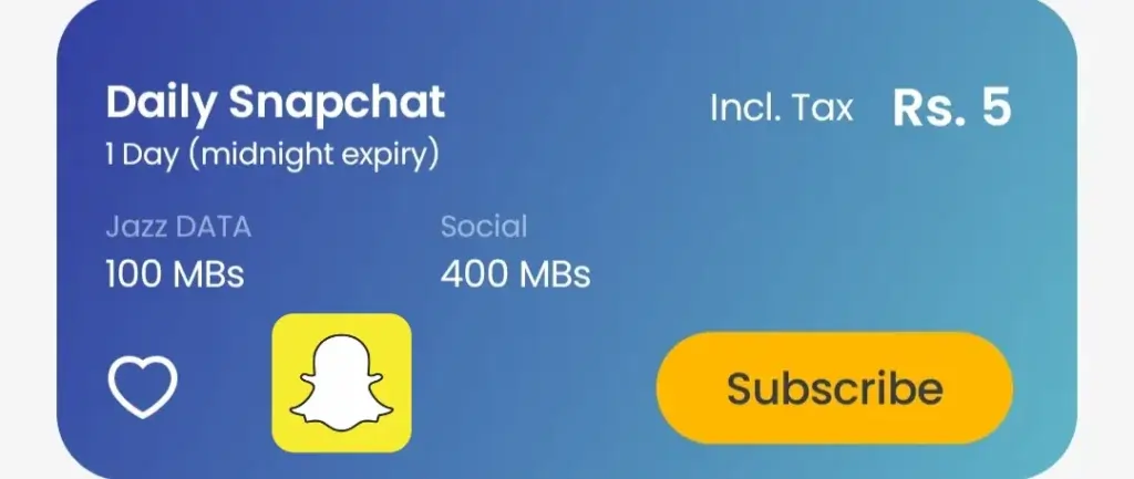 Jazz Snapchat Packages Info and Codes 2 Jazz 1 day Snapchat Offer